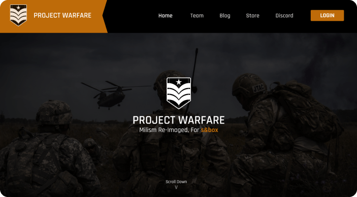 Banner for project-warfare website